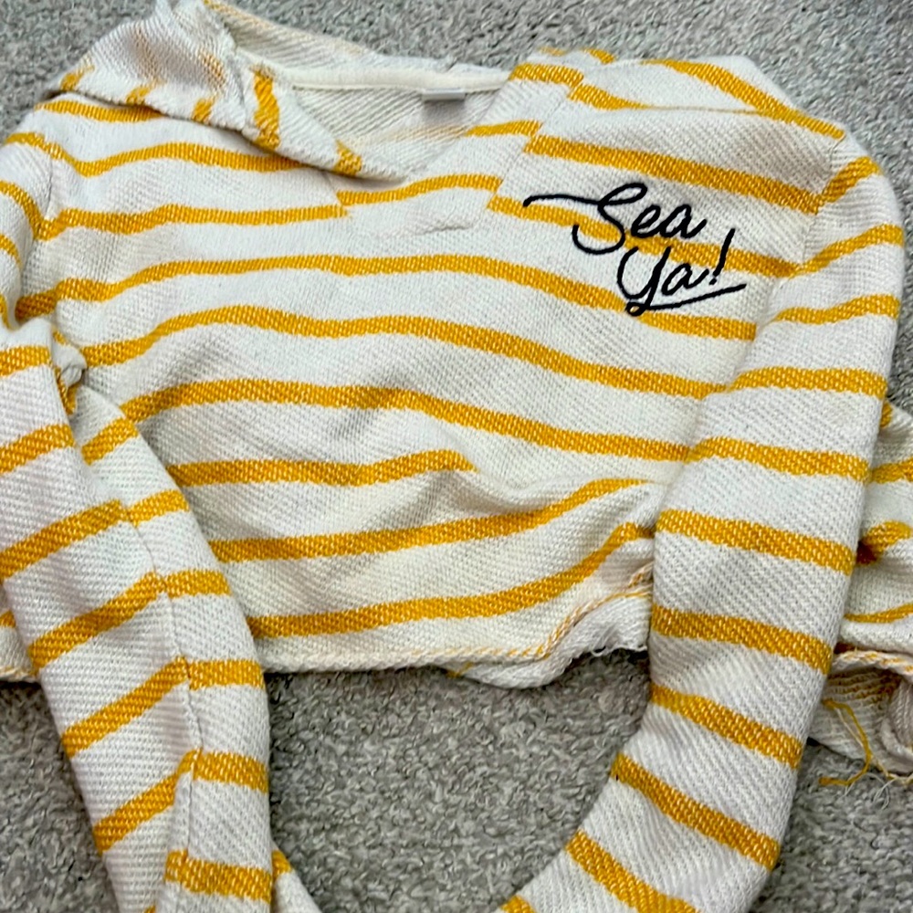 Yellow sun cropped hoodie
